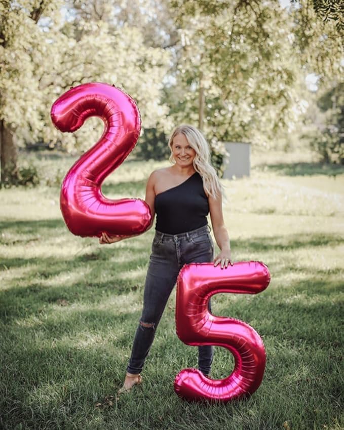 18 Balloon Number, Hot Pink Number 18th Birthday Balloons 40 Inch, 18 Years Old Hot Pink Birthday Decorations for Boys Girls, 18th Anniversary Decorations