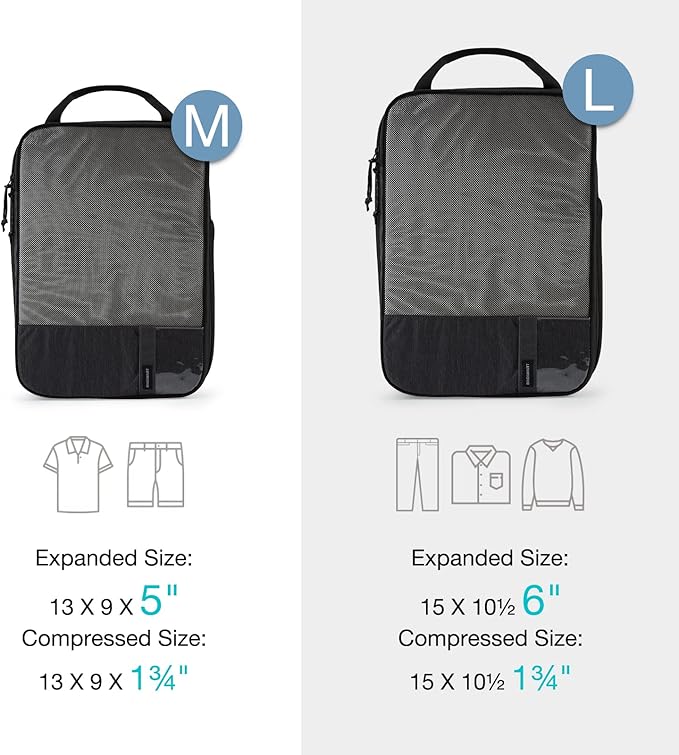 BAGSMART 6 Set /4 Set/2 Set Compression Packing Cubes for Travel, Lightweight Luggage Organizer Bags, Durable Space Saver Bags Travel Essentials
