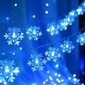 CESOF Christmas Lights, 20 Ft 40 LED Blue Snowflake String Lights Battery Operated Fairy Lights Hanging Lights for Bedroom Patio Room Party Home Xmas Decor Indoor Outdoor Christmas Tree Decoration