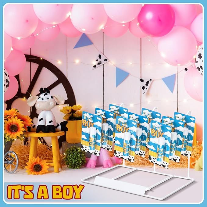 30 Pack It's a Boy Story Baby Shower Games Prizes Party Gifts Bulk Cow Lip Balms Favors for Winners Adults Guests Gender Reveal Favors Decorations Baby Shower Souvenirs Gift Bags Stuffers
