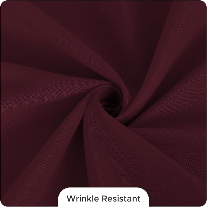 Fitable 8 Pack Round Tablecloths: Stain Resistant Wrinkle Free Circle Table Clothes, Washable Reusable Polyester Table Covers for Wedding Party Birthday Banquet Reception(Burgundy, 120 Inch)