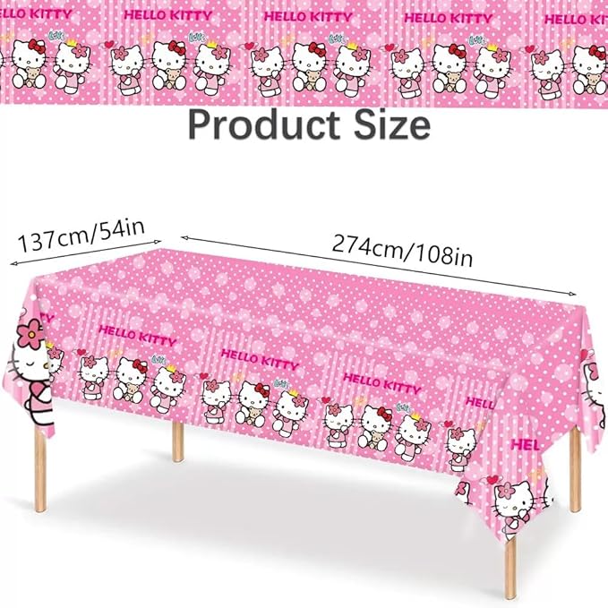 41 pcs Pink Cat Party Decoration Hello Cat Pink Kite Including 1pc Tablecover 20 pcs 7 inches Plates and 20 pcs 6.5 inches Napkins Cat Theme Birthday Party Decoration Favor Sets (41pcs hot pink)