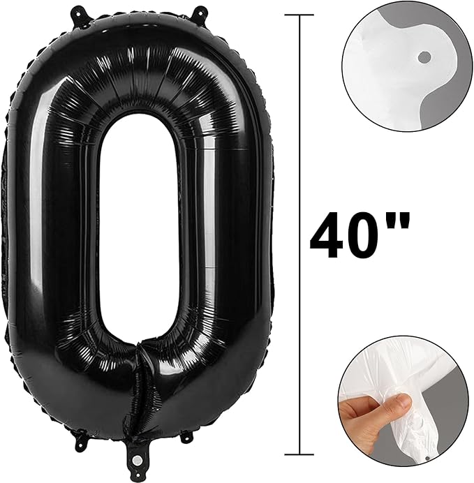 40 Inch Black Number 10 Digital Balloon,Jumbo Mylar Foil Helium Balloon for 10 Balloons for Birthday Party,Wedding Anniversary Party Decorations