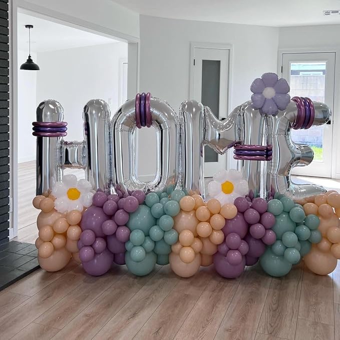 Silver Letter O Balloons 40 inch Large Alphabet O Balloons Silver Helium Foil Letter Balloon Banner for Birthday Party Anniversary Wedding Decoration