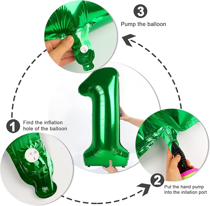Number 6 Balloon 40 Inch, 6th Birthday Balloon for Boy Girl, Dark Green 16 60 61 65 Numbers Balloons Birthday Party Wedding Events Decorations