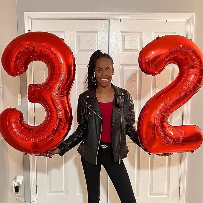 70th Birthday Balloons for Women, 40 Inch Giant Red Foil Number 70 Self Inflating, Digit 7 & 0 Mylar Helium Balloons for Men 70 Year Old Anniversary Party Decorations Supplies