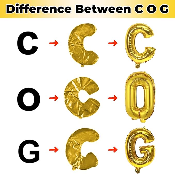 40 Inch Foil Letter Balloon, Giant Alphabet G Customize Balloon, Large Self Inflating Gold Decor for Women Birthday Party Decoration Supplies