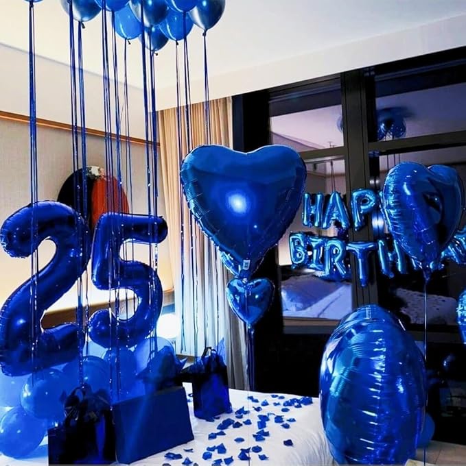 5 Number Balloons 40 Inch, Foil Balloons for Boys And Girls, Navy Blue Numbers Balloon for 5, 15, 25, 50 Birthday Party Decoration, Anniversary, Wedding, Single Supplies