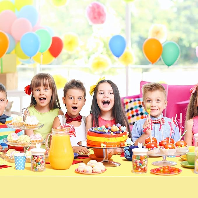 mwellewm 4 Pcs Pastel Table Cloths for Parties Plastic 54x72 Inch Rainbow Pastel Tablecloth Disposable Colorful Rectangle Table Cover Decoration for Birthday Baby Shower Wedding Princess Ice Cream