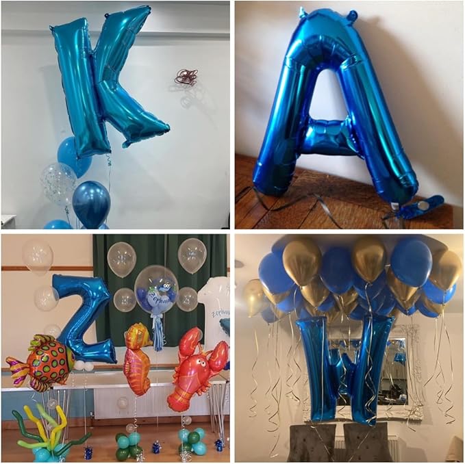40 Inch Blue Letter X Balloons Alphabet X Letter Balloons Foil Mylar Big Letter Balloons for Birthday Party Anniversary New Year Graduation Wedding Decorations