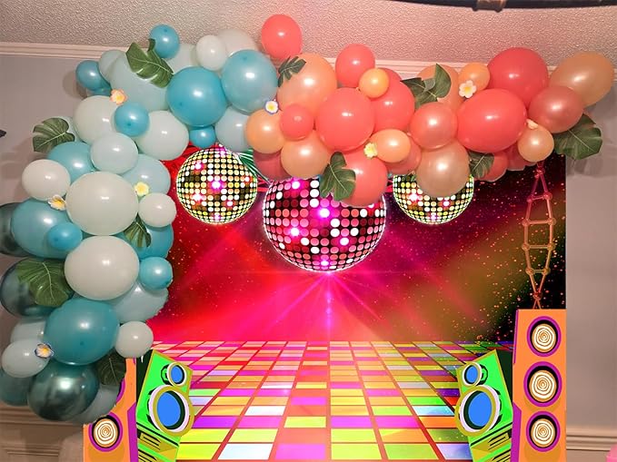 12X10 ft Dance Party Backdrop Retro 70s 80s 90s Theme Glitter Stage Dance Ball Background Disco Party Decoration DJ Backdrop Banner for Birthday Party Prom Portrait Photo Shoot Polyester, Blue010
