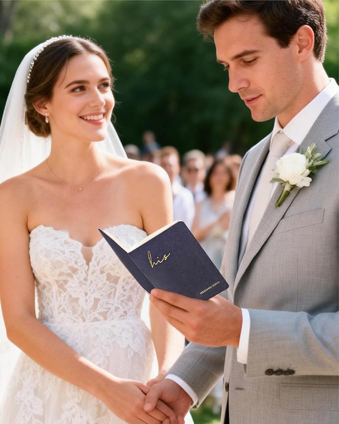 WeddingGiftsWedding Vow Books His and Hers, Wedding Vow Books with Soft Touch Gold Foil Engraving, Wedding Essentials, Wedding Accessories