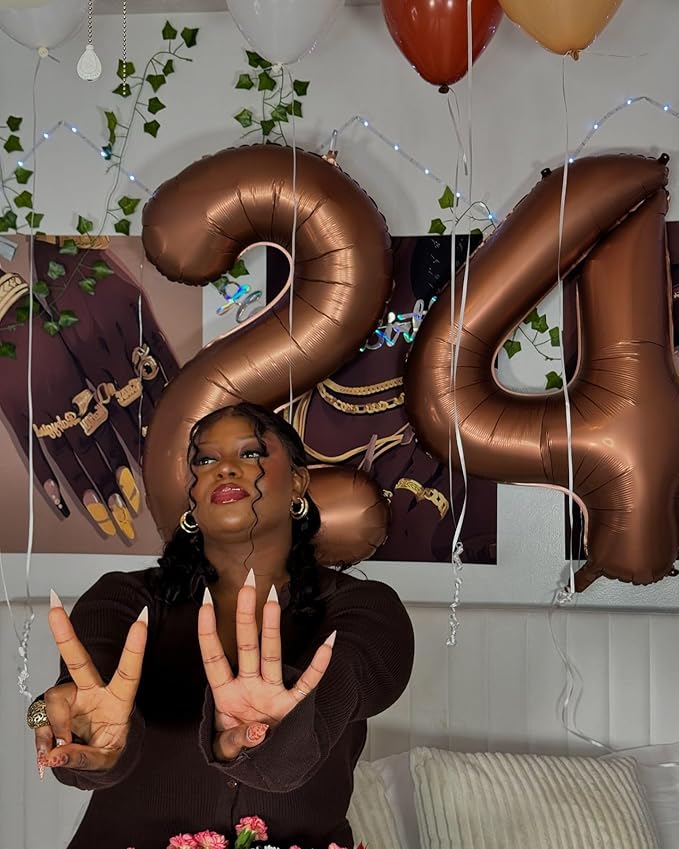 Dark Brown Number 19 Balloon 40 inch, Coffee Brown 19 Number Balloons, 19th Birthday Decorations, Chocolate 19 Year Old Girls Boys Party Supplies