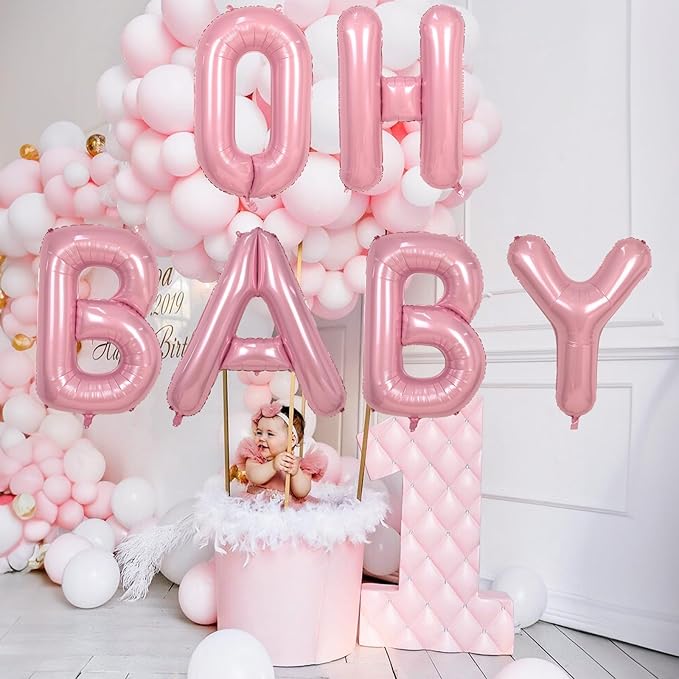 40" Balloon Letter A Pastel Pink, Large Foil Pink Letter Balloons Set A - Z for Girls, Light Pink A Helium Balloons for Women Birthday Anniversary Graduation New Year Party Decoration Supplies