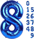 40 Inch Number 8 Balloon, Navy Blue 8 18 28 80 Birthday Balloons for Men Boys, 8th Birthday Decorations Party Supplies, Wedding