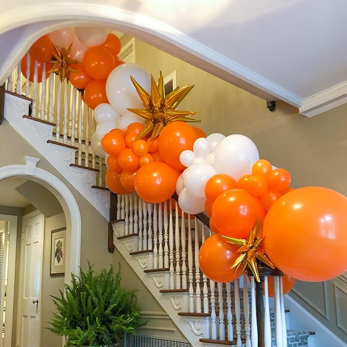 90pack Orange Balloons Different Size 18/12/10/5 Inch Burnt Orange Balloon Garland Arch Kit for Thanksgiving Day, Fall Theme Party, Wedding, Birthday, Halloween, Baby Shower Decorations