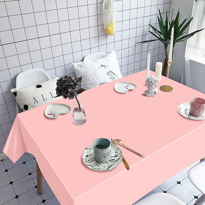 mwellewm 4 Pcs Pastel Table Cloths for Parties Plastic 54x72 Inch Rainbow Pastel Tablecloth Disposable Colorful Rectangle Table Cover Decoration for Birthday Baby Shower Wedding Princess Ice Cream