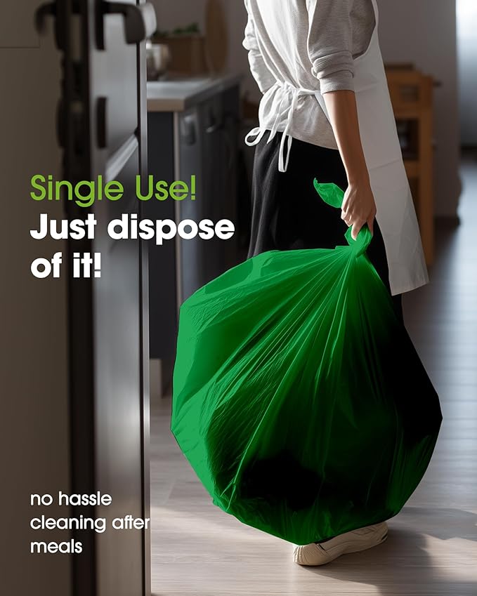 Pureegg Plastic Table Cloth Disposable 20 Pack, 84'' Round Table Cloths, St Patricks Day, Christmas Decorations, Tablecloths, Round, Forest, Emerald, Plastic Cover, Leakproof & Sturdy, Green