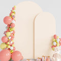 Wokceer Wedding Arch Backdrop Cover 7.2FT, 6FT Spandex Fitted Wedding Arch Stand Covers 2 Set Round Top Chiara Backdrop Stands Cover for Birthday Party Ceremony Banquet Decoration Beige