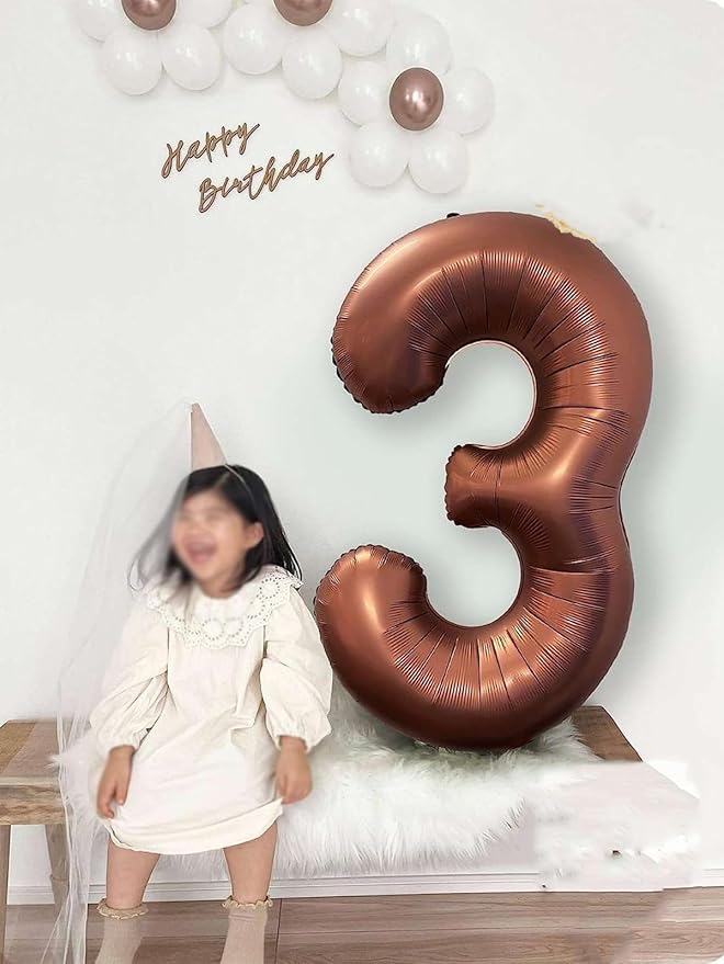 6 Balloon Numbers, 40 Inch Foil Big Balloon for Men And Women, Coffee Brown Balloons for 6, 16, 26, 60, 2026 Graduation, Birthday, Wedding Anniversary, Xmas, Party Supplies