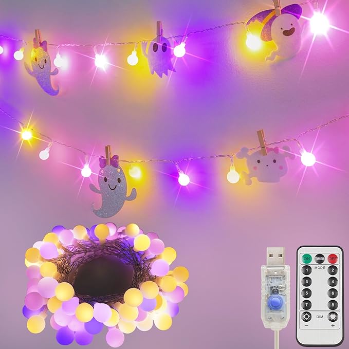 suddus Pastel Christmas Lights, 100 LED Colorful Globe Twinkle Lights Plug in, String Lights with Remote and Timer for Kids’Room, Party, Bedroom, Outdoor, Tree, Decor