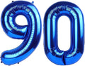 Blue Jumbo Number 90 Balloon 40 Inch, Men Women 90 Birthday Supplies, Foil Helium 90 Birthday Giant Balloon, Mylar Blue Number Balloons Anniversary Decorations