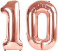 40 Inch Number 10 Balloons, Rose Gold Balloons for Woman Man 10th Birthday Party Decoration, Foil Number Ballon for 10, 100 Anniversary, Bridal Shower, Graduation, Wedding, Valentine's Day