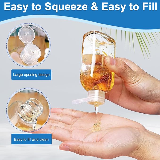 Cosywell Travel Bottles 4pcs 3.4oz Shampoo Containers TSA Approved Leak Proof Flip Cap Squeeze Bottles