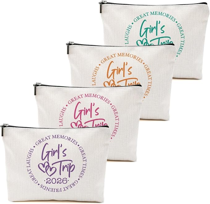 1 Pcs 3 Pcs 4 Pcs Makeup Bag, Girls Trip Gifts Favors Girls Weekend Gifts, Friendship Gifts for Women Bestie Bride
