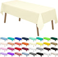 Ivory Plastic Tablecloths 2 Pack Cream Disposable Table Covers 54 x 108 Inch Bridal Shower Party Tablecovers PEVA Beige Table Cloths for BBQ Picnic Birthday Wedding Parties 8 ft Rectangle Table Use
