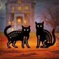 Halloween Decorations Outdoor,2 Pack Spooky Metal Black Cat Garden Stake,Outdoor Halloween Decorations