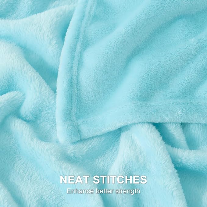 Hansleep Fleece Robin Egg Blue Throw Blanket, Super Soft Blanket Flannel Fuzzy Plush Cozy Blanket for All Seasons, Robin Egg Blue, Throw 50x60 Inches
