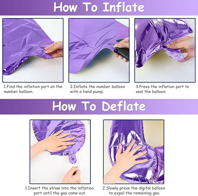 Purple 21st Birthday Balloons for Her, 40In Purple Mylar Foil Number 21 Balloons for Girls, Birthday Party Balloons Numbers 2 and 1 for Women 12th 21st Anniversary Decorations Supplies