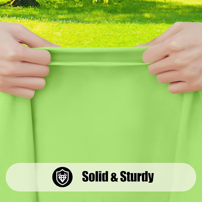 Smiry 2 Pack Rectangle Picnic Table Cloth, Waterproof Elastic Fitted Tablecloths, Washable Polyester Rectangular Patio Table Cover for Camping, Indoor and Outdoor (Lime Green, 30"x96")