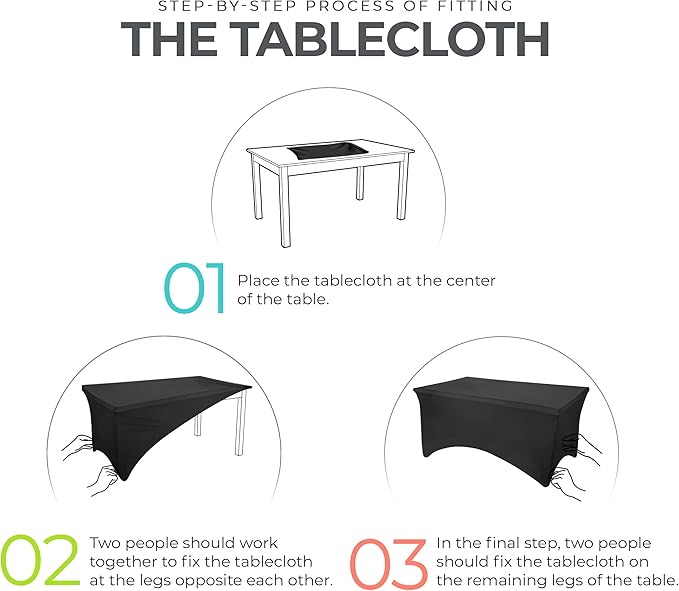 Utopia Kitchen Spandex Tablecloth 2 Pack [8FT, Royal Blue] Tight, Fitted, Washable and Wrinkle Resistant Stretch Table Cloth Rectangle Cover for Trade Show, Weddings & Parties [96Lx30Wx30H Inch]