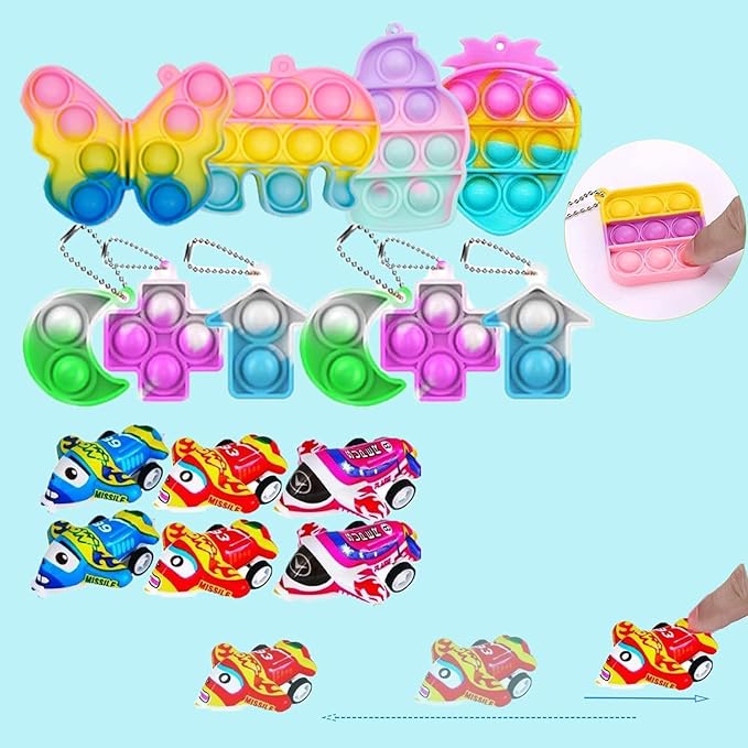 128 Pcs Party Favors Toys for Kids, Treasure Box Toys for Classroom Carnival Prizes Rewards Bulk, Easter Egg Fillers, Goodie Bag Stuffers for Kids Party, Pinata Fillers Birthday Gifts