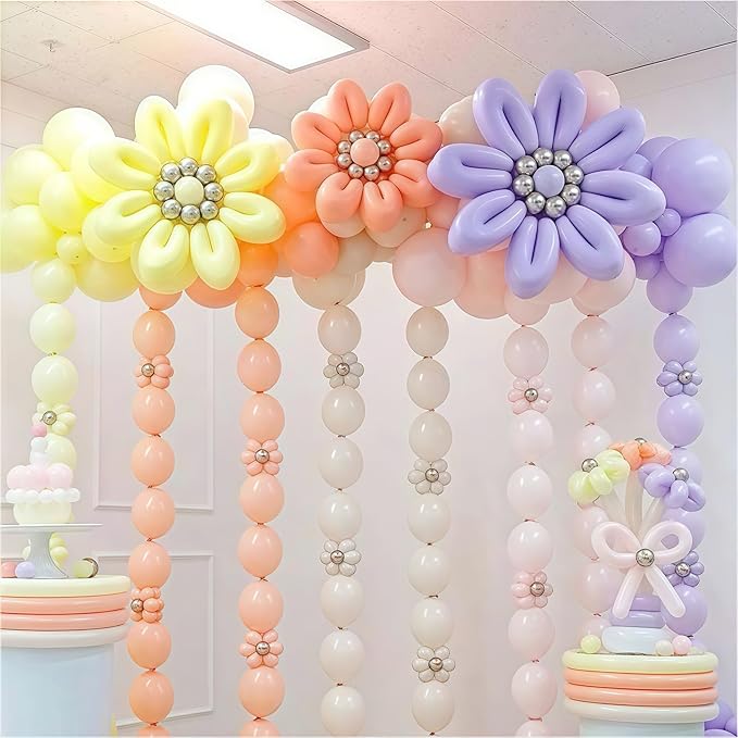 White Sand Linking Balloons, 100PCS 6 Inch Small Ivory Quick Link Balloons for Making Balloon Wall Heart Arch, Tails Balloon for Wedding Birthday Baby Shower Engagement Graduation Party Decorations