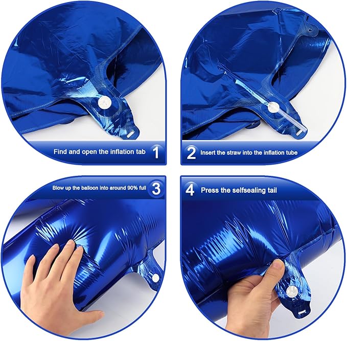Large Night Blue 40 Inch Birthday Number 5 Balloon, Night Blue Five 5th 15 25 35 50 55 Birthday Anniversary Celebration Decorations, Foil Mylar Helium Numbers 5 Balloons Girl Boy Party Supplies