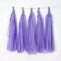 Tissue Paper Tassel DIY Hanging Paper Decorations Party Garland for Party Decor, Wedding, Festival, Baby Shower - 20PCS (Light Purple, 35CM)