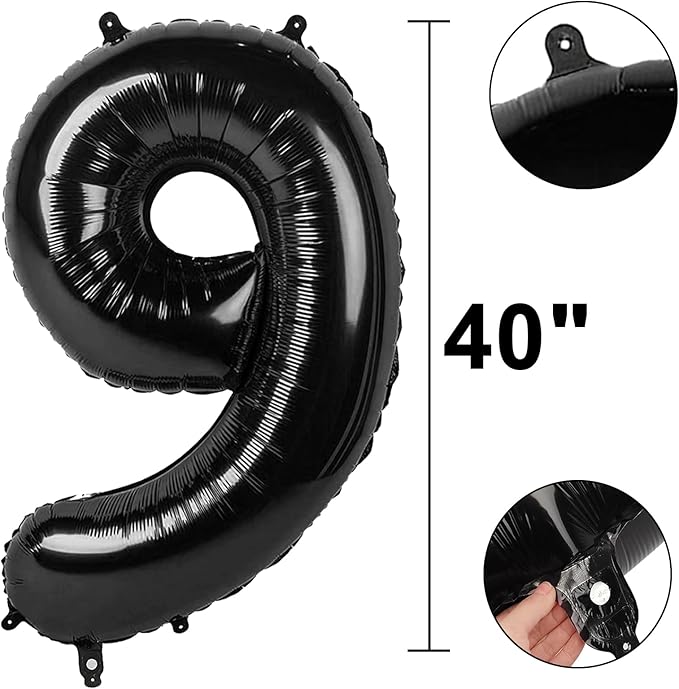 40 Inch Black Number 90 Digital Balloon,Jumbo Mylar Foil Helium Balloon for 90 Balloons for Birthday Party,Wedding Anniversary Party Decorations