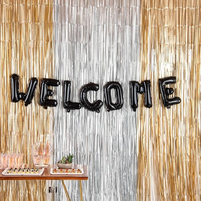 Restaurantware-Balloonify 16 Inch Letter Balloon, 1 Alphabet Party Balloon - Letter W, Self-Sealing, Black Foil Mylar Finish, Hanging Loop, Decoration For Birthday, Wedding, Or Graduation