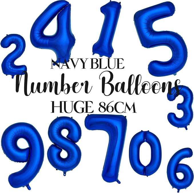 Navy Blue Number 7 Balloons 40 Inch Large Dark Blue Helium Foil Balloons for Birthday Party 2024 Graduation Decorations Anniversary Celebrations (Number 7)