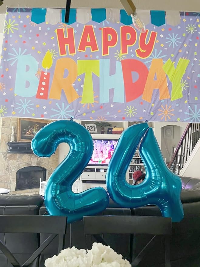 2 Numbers Balloon 40 Inch Light Blue Two Balloon Number Birthday Decor, 2nd 12 21st Party Celebration Decorations Graduations Wedding Baby Shower