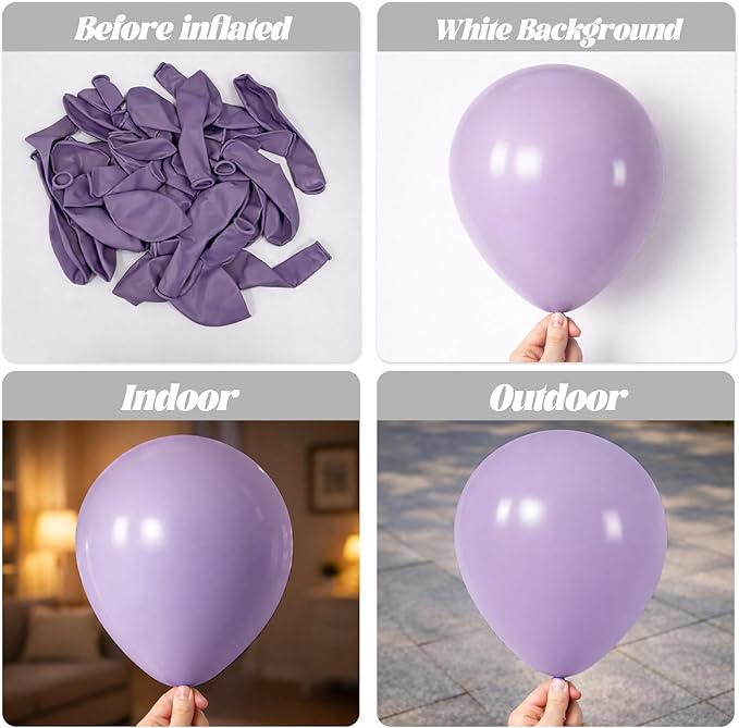Lilac Purple Balloons, 66pack 12inch Faded Purple Latex Party Balloons for Wedding, Birthday, Graduation, Bridal Shower, Baby Shower, Gender Reveal, Anniversary Party Decorations