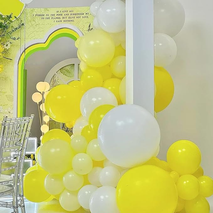 Pastel Yellow Balloons, 66pack 12inch Light Yellow Latex Party Balloons for Birthday Baby Shower Graduation Wedding Gender Reveal Anniversary Party Decorations