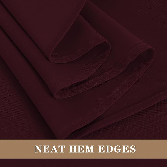 Fitable Burgundy Rectangle Table Clothes, 6 Pack - 90 x 156 Inch - Reusable and Washable Tablecloths, Polyester Fabric Table Covers for Wedding, Party, Banquet, Formal Events
