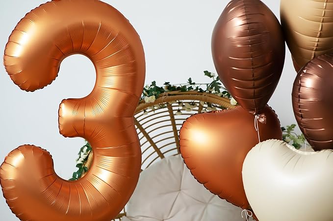 40 inch Orange Number Balloon Giant Foil Helium Balloons for 3rd nd Birthday Party Decorations