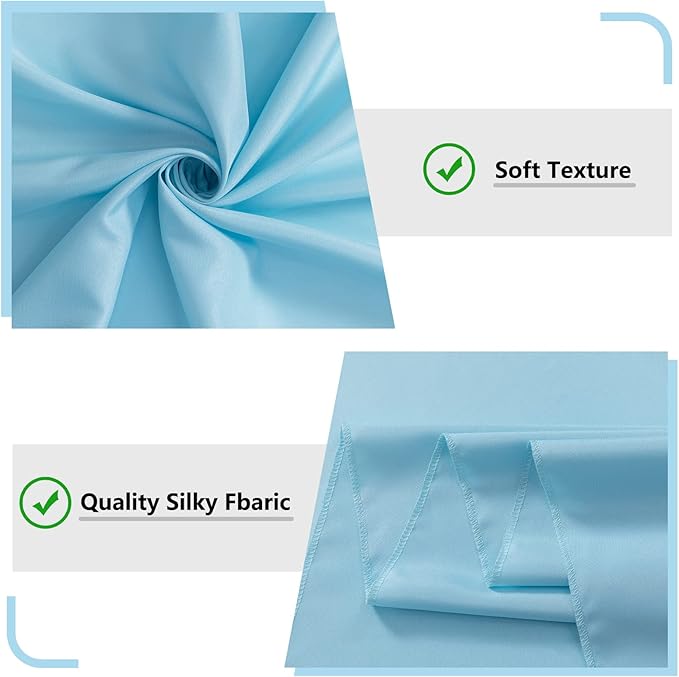 MYSKY HOME 20ft x 10ft Light Blue Backdrop Curtains for Parties, Wedding, Stage - Rod Pocket Sliding Drapes, Photography Backdrop for Baby Showers (5ft x 10ft, 4 Panels)