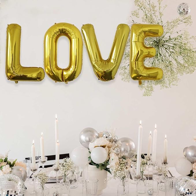 40 Inch Large Gold Letter W Balloons, A to Z Helium Balloons, Foil Mylar Big Balloons for Birthday Party Anniversary Supplies Decorations