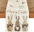 Artoid Mode Carrots Rabbit Bunny Happy Easter Table Runner, Spring Summer Seasonal Holiday Kitchen Dining Table Decoration for Indoor Outdoor Home Party Decor 13 x 90 Inch